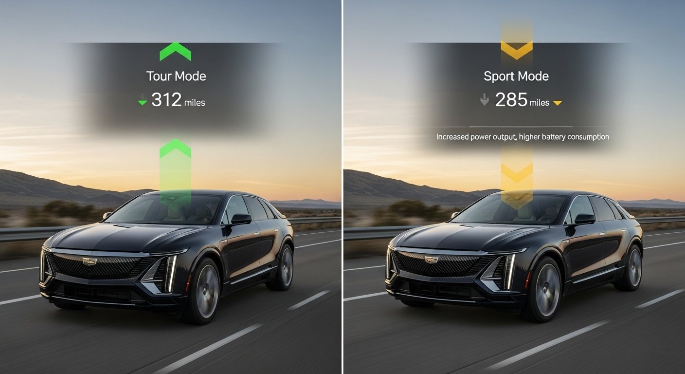 Do the Driving Modes in Cadillac Lyriq Offer Different Ranges or Battery Usages?